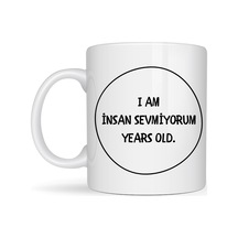 Bezos İnsan Sevmiyorum Yazılı Kupa Model 242 Minimal Tasarım Komik Mesajlı Seramik Kahve Kupası Agc Diğer