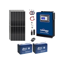 Güneş Enerjisi Bağ Evi Solar Paketi 3KVA İnverter 350W Güneş Paneli 100AH Jel Akü