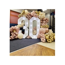 Krom Gold Rose Gold Pastel Pink Blush Ve Deniz Kumu Balon Zinciri 100 Adet Mix