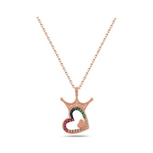 Brezza Lusso Jewelry Kalpli Kraliçe Tacı Kadın Gümüş Kolye 45 CM