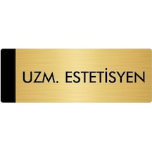 Metal Yönlendirme Levhası, Departman Kapı Isimliği Uzm.estetisyen 7x20 Cm Altın Renk