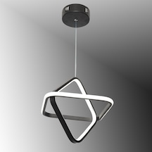 Tt316-Sy Tt Aydınlatma 2Kare Modeli Mat Siyah Led Avize