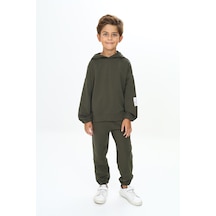 Toontoy Kids Toontoy Erkek Çocuk Arma Detaylı Eşofman Takımı Haki