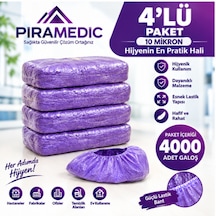 Piramedic Galoş 10 Micron 4000 Adet Mor Galoş
