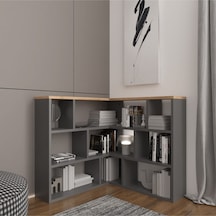 Avole Flat Çok Raflı Geniş Kitaplık Atlantik Çam&beyaz Atlantik Çam - Beyaz