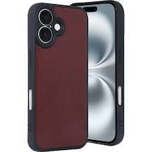 Newface Apple Apple iPhone Uyumlu  16 Kılıf Aras Deri Kapak - Bordo