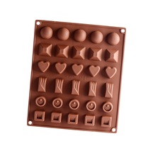 Moveevo Kahve Rengi 30 Farklı Şekil Silikon Kalıp - Yemek Dereceli, Anti Yapışkan, Fırın/mikrodalga Uyumlu Baking & Dondurma Kalıbı Çok Renkli