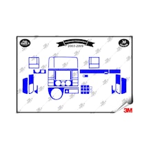 Volkswagen Transporter T5 2003-2009 Torpido Konsol Trim Göğüs Maun Kaplama Set 30 Parça Mavi Renk