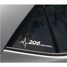Peugeot 206 Napız Kalp Kelebek Cam Için Sticker Yapıştırma