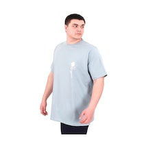 Mode Xl Büyük Beden Erkek T-shirt Bisiklet Yaka Gorgeous U25022 Mavi Mavi