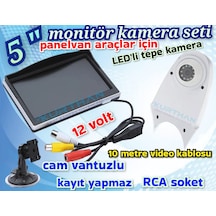 1 Adet Beyaz Tepe Kamera Ve 5 İnç Monitör 12 V Kayıt Yapmaz