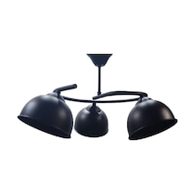 Riolight Modern Üçlü Mat Altın Gövde Siyah Başlık Metal Sarkıt Av