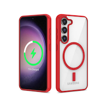 Zore Galaxy S23 Uyumlu Magsafe Wireless Şarj Özellikli Silikon Nvth Ege Kılıf-kırmızı