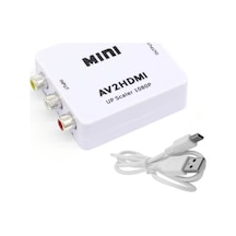 Ally Av To Hdmı Mini Switch Rca Composit Audio Video Hdmı Görünt-Beyaz