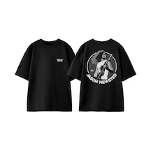 Thewert Jason Newsted Tasarım Sırt Baskılı Pamuk Siyah Oversize T-shirt