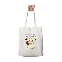 Art Hediye Mimikyu Will Be My Friend İki Tarafı Kalıcı Baskılı Yıkanabilir Çanta Çok Renkli