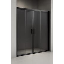 Duşakabin Füme Temper Cam Elegant Seri Ön Cephe Siyah Profil - Yükseklik: 190 Cm Siyah