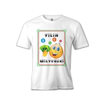 Yılın Milyoneri Beyaz Erkek Tshirt
