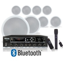 8 Li Tavan Hoparlörlü El Mikrofonlu Bluetooth Anfi Ses Sistemi Seti