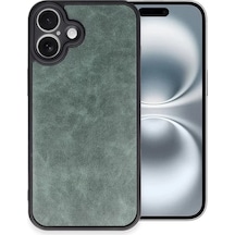 Apple İphone Uyumlu 16 Plus Kılıf Aras Deri Kapak - Koyu Yeşil