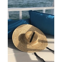 Shopiolog Tulum Ince Maxi Doğal Hasır Şapka