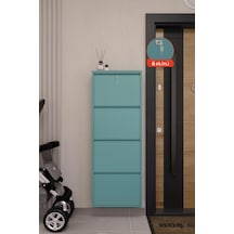 Ceha Kilitli 4'lü Metal Ayakkabılık - Turkuaz K.AYK-4/P6034/KL