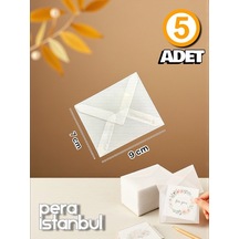 5 Adet 7x9 Aydınger Transparan Şeffaf Zarf Davetiye Lüks Tebrik Kartı Mektup Mühür Cüzdan
