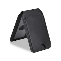M-safe İle Uyumlu 3 Kart Yuvalı Mıknatıslı Pu Deri Cüzdan Kartlık Crd-11