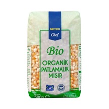Metro Chef Bio Patlatmalık Mısır 500 G Organik Mısır Taneleri 3'li Ekonomik Paket - 3 Adet Tarı