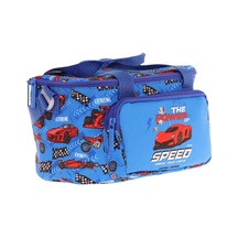 Kaukko Kids Thermo Isı Yalıtımlı Erkek Çocuk Yarış Arabası Desenli Mavi Lacivert Beslenme Çantası L7268 İki Bölmeli Mavi - Lacivert