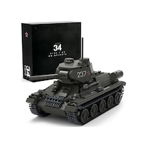 T34/85 Askeri Tank İnşaat Oyuncağı, Ww2 Sıkıştırma Elemanları Panzer Model Koleksiyonu, Yetişkinler İçin Hedi