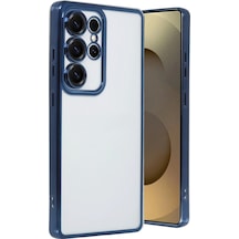 Muratech Newface Samsung Galaxy Uyumlu  S25 Ultra Kılıf Razer Lensli Silikon - Lacivert