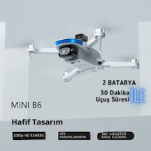 B6 Mini Drone 2Batarya ile 30Dakika Uçuş Beni Takip Et Gps 1080p Hd Çift Kamera 5g Wı-fı  Engelden Kaçınma