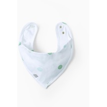 Bebek Sıvı Geçirmez Fular Bandana Önlük Yeşil Puantiyeler