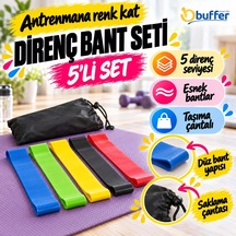 Ultra Emici 5'li Direnç Bant Seti İle Fit Kalın Taşıma Çantası Dahil Çok renkli