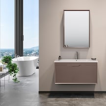 Orka Clay 100 Cm Mdf Toprak Banyo Dolabı Takımı Çok Renkli