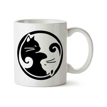 Ying Yang Kedi İki Tarafı Baskılı Kupa Bardak.jpg