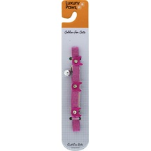 Luxury Paws Kedi Boyun Tasması Felix Taşlı Pembe 10mm-32CM