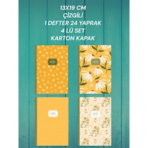 13x19 Cm Çizgili Not Defteri Seti 1 Defter 24 Sayfa 4 Lü Set Karton Kapak Keskin Color Çok Renkli
