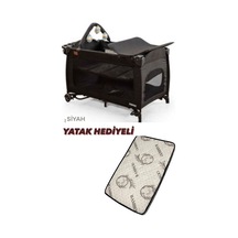 Öykü Bebek Diyari Yatak Hediyeli Oyun Park Beşik Siyah