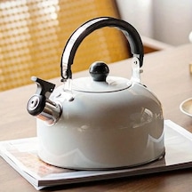 Valkyrie 3l Paslanmaz Çelik Düdüklü Kettle Su Isıtıcısı Çaydanlık Islıklı Demlik Beyaz
