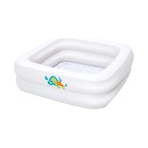 Bestway Şişme Tabanlı Kare Bebek Havuzu 86x86x25 CM 51116 Çok Renkli