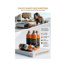 4 Adet Valfli Kamp Gazı Kartuşu 400 Ml - Portatif Ocak & Pürmüz Tüpü 723213
