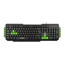 Hytech HYK-46 GAMY USB Yeşil Tuşlu Q Oyuncu Klavyesi Siyah