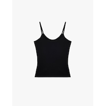 Koton U Yaka Kolsuz Slim Fit Basic Atlet Siyah 6sal30058ık