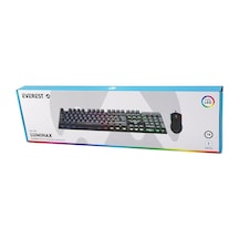 Go İthalat Siyah Gökkuşağı Işıklı Usb Kablolu Oyuncu Klavye - Mouse Set