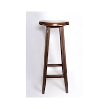 Şık Ve Dekoratif Ahşap Yüksek Yuvarlak Bar Taburesi 50 CM