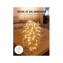 Gümüş Yaprak Tasarımlı Led Işık Pilli Ev Ve Vitrin Dekoru - Hs08377644-4562 Renkli Renkli