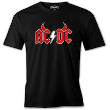 Ac Dc - Demon Fire Logo Siyah Erkek Tshirt 001