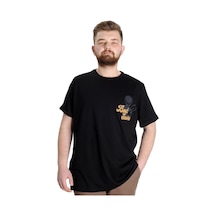Mode Xl Büyük Beden Erkek T-Shirt Best Score 23134 Siyah 001
